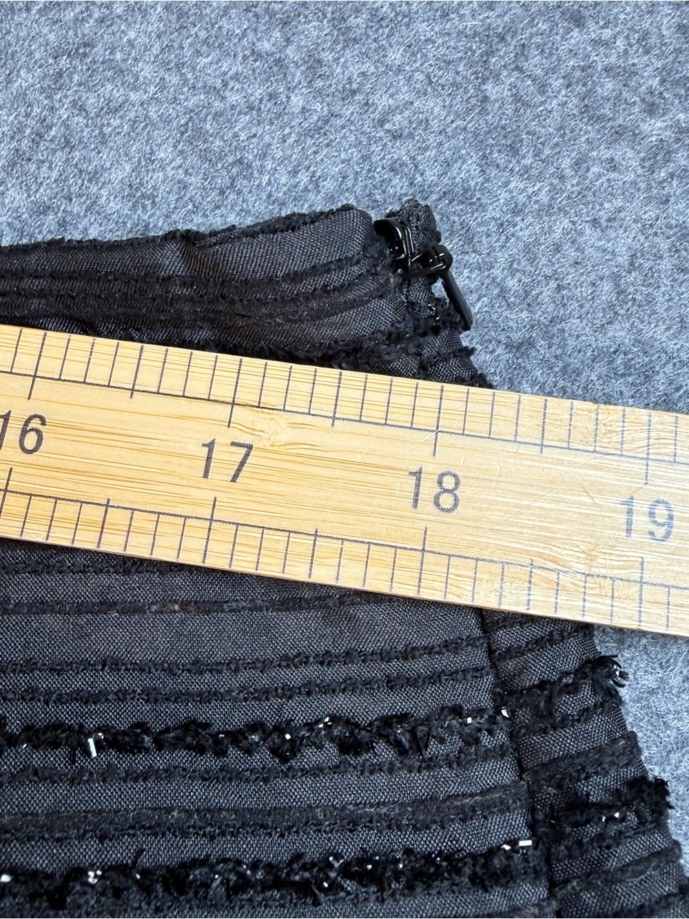 Talbots Size 14 Black Textured Sparkle Stripe Full Midi Skirt Party Holiday - Picture 11 of 11